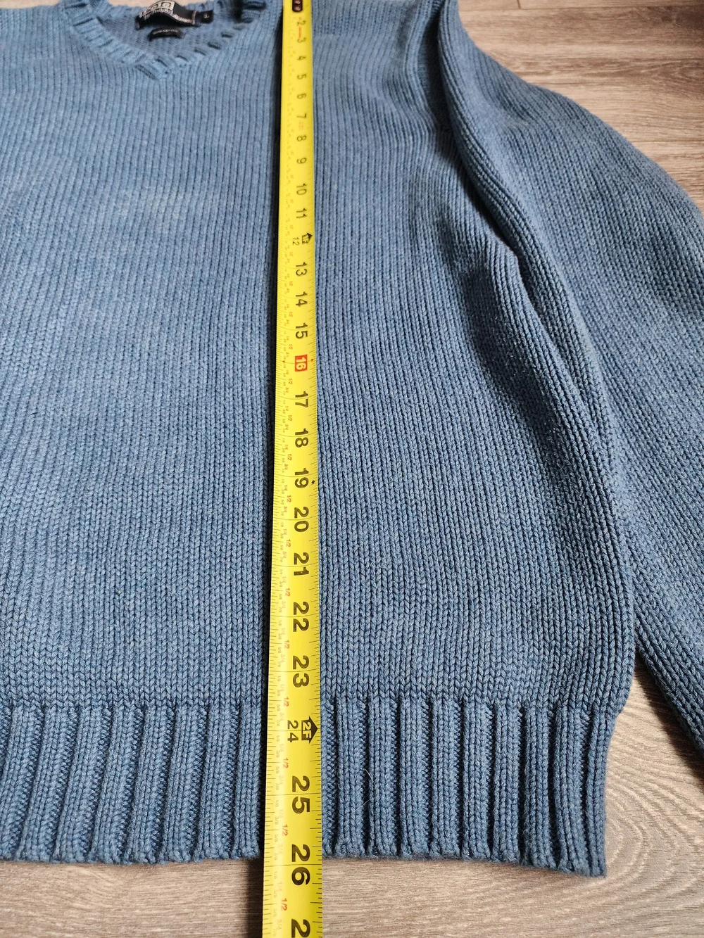 Polo by Ralph Lauren Light Blue V-Neck Cotton Sweater Mens Large
